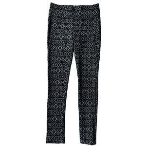 Copper Key Womens Gray Black Geometric Flocked Knit Leggings Pants Size M